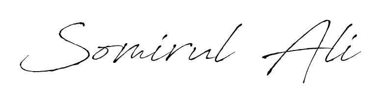 The Antro_Vectra typeface gives name Somirul  Ali a refined look. Suitable for certificates, diplomas, and official verification. Somirul  Ali signature style 6 images and pictures png