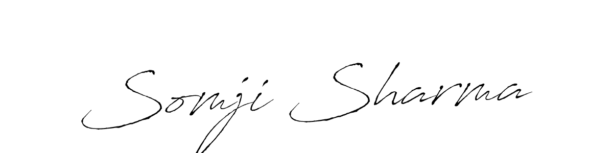 How to make Somji Sharma name signature. Use Antro_Vectra style for creating short signs online. This is the latest handwritten sign. Somji Sharma signature style 6 images and pictures png