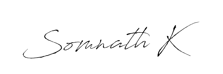 Design your own signature with our free online signature maker. With this signature software, you can create a handwritten (Antro_Vectra) signature for name Somnath K. Somnath K signature style 6 images and pictures png