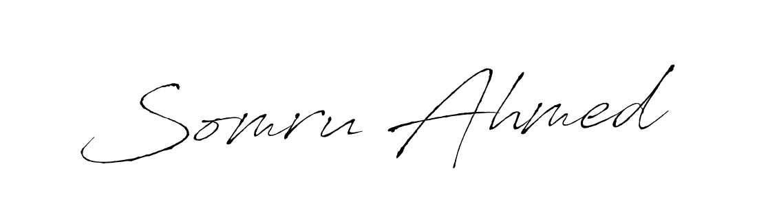 Make a beautiful signature design for name Somru Ahmed. With this signature (Antro_Vectra) style, you can create a handwritten signature for free. Somru Ahmed signature style 6 images and pictures png