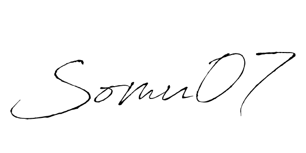 if you are searching for the best signature style for your name Somu07. so please give up your signature search. here we have designed multiple signature styles  using Antro_Vectra. Somu07 signature style 6 images and pictures png