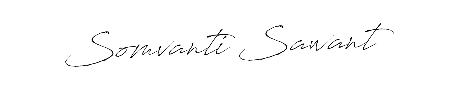 How to make Somvanti Sawant name signature. Use Antro_Vectra style for creating short signs online. This is the latest handwritten sign. Somvanti Sawant signature style 6 images and pictures png