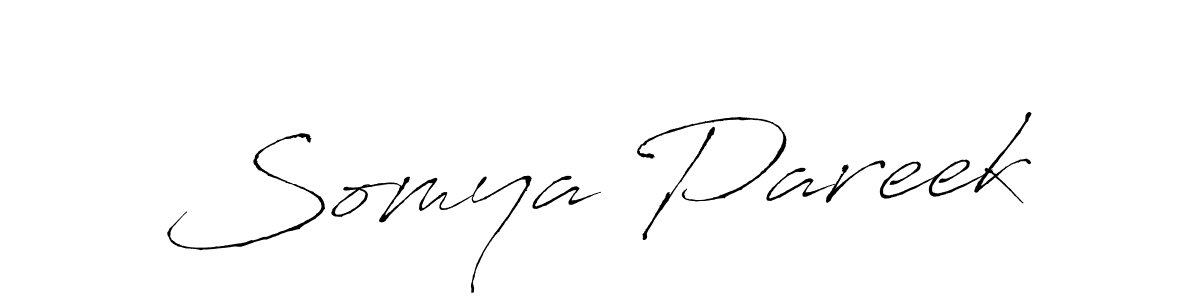 Somya Pareek stylish signature style. Best Handwritten Sign (Antro_Vectra) for my name. Handwritten Signature Collection Ideas for my name Somya Pareek. Somya Pareek signature style 6 images and pictures png