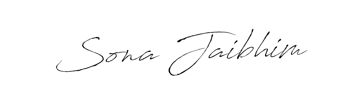 How to make Sona Jaibhim name signature. Use Antro_Vectra style for creating short signs online. This is the latest handwritten sign. Sona Jaibhim signature style 6 images and pictures png