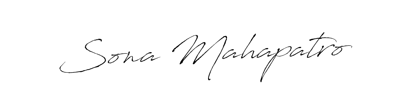 Antro_Vectra is a professional signature style that is perfect for those who want to add a touch of class to their signature. It is also a great choice for those who want to make their signature more unique. Get Sona Mahapatro name to fancy signature for free. Sona Mahapatro signature style 6 images and pictures png