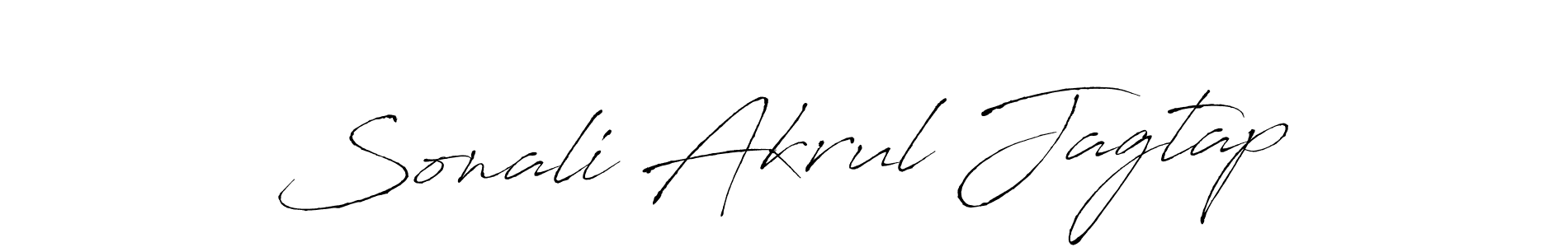 How to make Sonali Akrul Jagtap name signature. Use Antro_Vectra style for creating short signs online. This is the latest handwritten sign. Sonali Akrul Jagtap signature style 6 images and pictures png