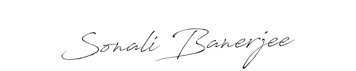 How to make Sonali Banerjee name signature. Use Antro_Vectra style for creating short signs online. This is the latest handwritten sign. Sonali Banerjee signature style 6 images and pictures png