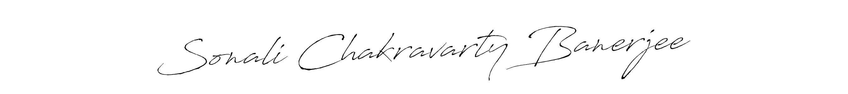 Create a beautiful signature design for name Sonali Chakravarty Banerjee. With this signature (Antro_Vectra) fonts, you can make a handwritten signature for free. Sonali Chakravarty Banerjee signature style 6 images and pictures png