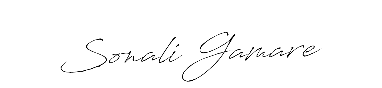 The best way (Antro_Vectra) to make a short signature is to pick only two or three words in your name. The name Sonali Gamare include a total of six letters. For converting this name. Sonali Gamare signature style 6 images and pictures png