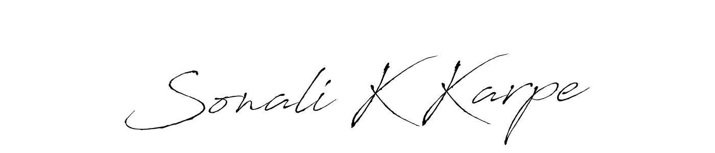 Design your own signature with our free online signature maker. With this signature software, you can create a handwritten (Antro_Vectra) signature for name Sonali K Karpe. Sonali K Karpe signature style 6 images and pictures png