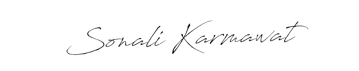 How to make Sonali Karmawat name signature. Use Antro_Vectra style for creating short signs online. This is the latest handwritten sign. Sonali Karmawat signature style 6 images and pictures png