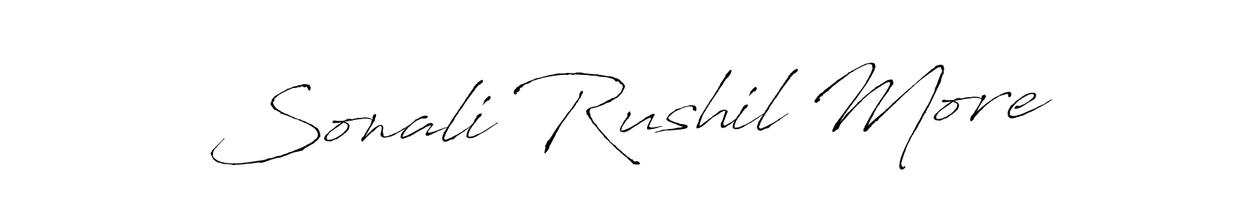 This is the best signature style for the Sonali Rushil More name. Also you like these signature font (Antro_Vectra). Mix name signature. Sonali Rushil More signature style 6 images and pictures png
