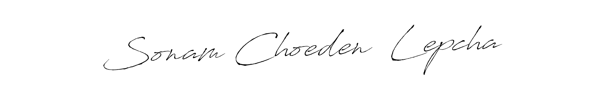 The best way (Antro_Vectra) to make a short signature is to pick only two or three words in your name. The name Sonam Choeden  Lepcha include a total of six letters. For converting this name. Sonam Choeden  Lepcha signature style 6 images and pictures png