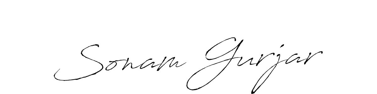 Design your own signature with our free online signature maker. With this signature software, you can create a handwritten (Antro_Vectra) signature for name Sonam Gurjar. Sonam Gurjar signature style 6 images and pictures png