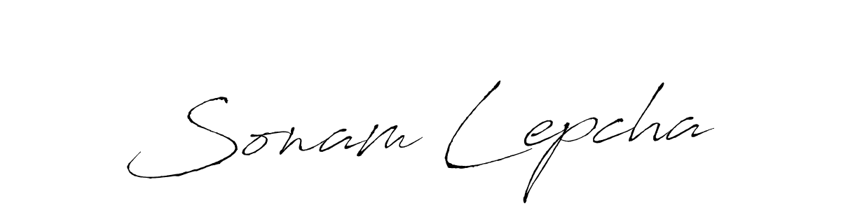 Sonam Lepcha stylish signature style. Best Handwritten Sign (Antro_Vectra) for my name. Handwritten Signature Collection Ideas for my name Sonam Lepcha. Sonam Lepcha signature style 6 images and pictures png