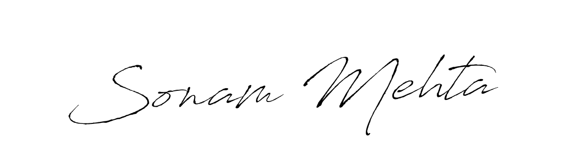How to make Sonam Mehta name signature. Use Antro_Vectra style for creating short signs online. This is the latest handwritten sign. Sonam Mehta signature style 6 images and pictures png