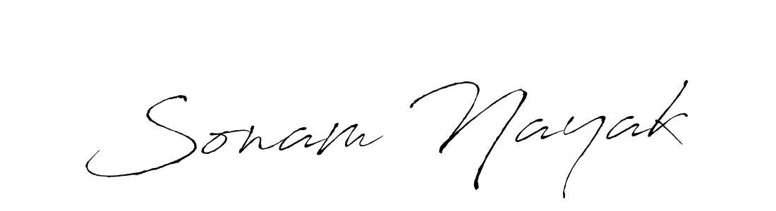 Design your own signature with our free online signature maker. With this signature software, you can create a handwritten (Antro_Vectra) signature for name Sonam Nayak. Sonam Nayak signature style 6 images and pictures png