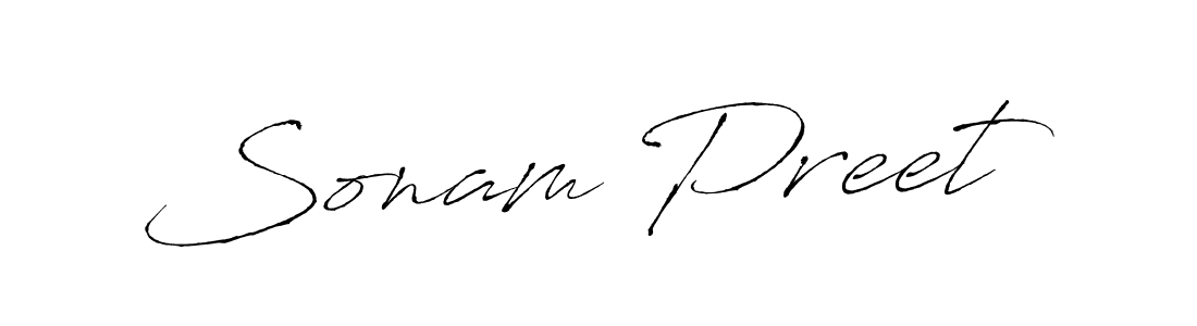 How to make Sonam Preet signature? Antro_Vectra is a professional autograph style. Create handwritten signature for Sonam Preet name. Sonam Preet signature style 6 images and pictures png