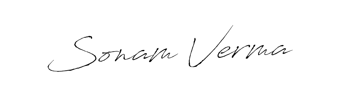 Create a beautiful signature design for name Sonam Verma. With this signature (Antro_Vectra) fonts, you can make a handwritten signature for free. Sonam Verma signature style 6 images and pictures png