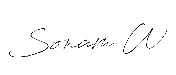 You should practise on your own different ways (Antro_Vectra) to write your name (Sonam W) in signature. don't let someone else do it for you. Sonam W signature style 6 images and pictures png