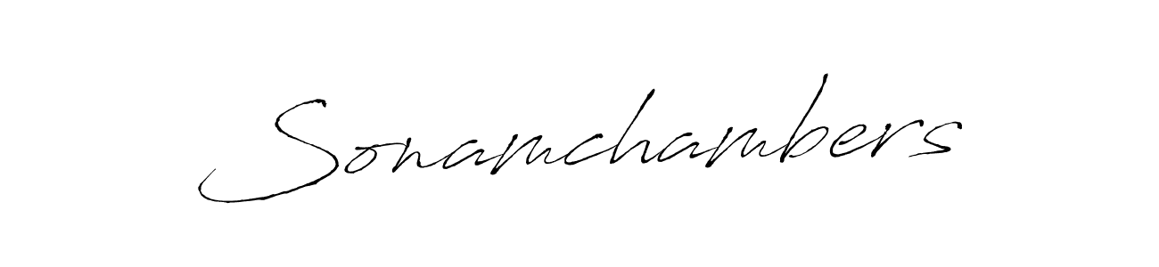 Sonamchambers stylish signature style. Best Handwritten Sign (Antro_Vectra) for my name. Handwritten Signature Collection Ideas for my name Sonamchambers. Sonamchambers signature style 6 images and pictures png
