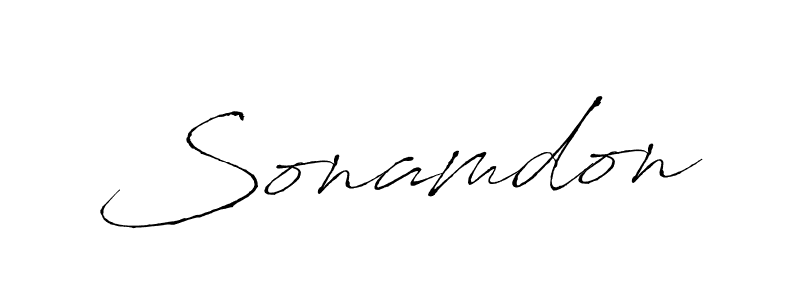 How to make Sonamdon signature? Antro_Vectra is a professional autograph style. Create handwritten signature for Sonamdon name. Sonamdon signature style 6 images and pictures png