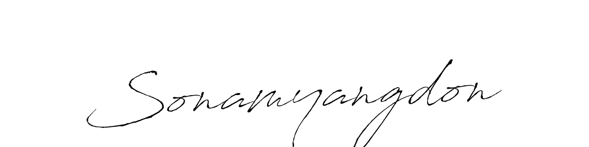 You should practise on your own different ways (Antro_Vectra) to write your name (Sonamyangdon) in signature. don't let someone else do it for you. Sonamyangdon signature style 6 images and pictures png