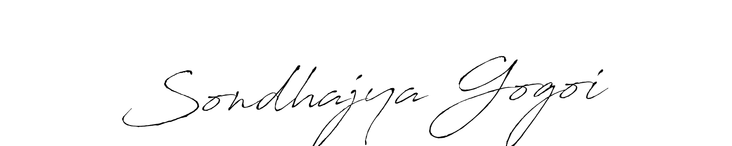 How to make Sondhajya Gogoi name signature. Use Antro_Vectra style for creating short signs online. This is the latest handwritten sign. Sondhajya Gogoi signature style 6 images and pictures png
