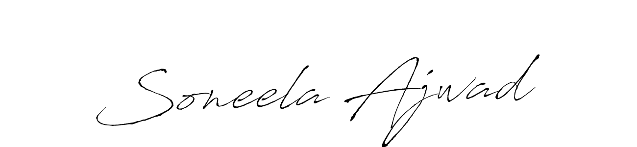 How to make Soneela Ajwad name signature. Use Antro_Vectra style for creating short signs online. This is the latest handwritten sign. Soneela Ajwad signature style 6 images and pictures png