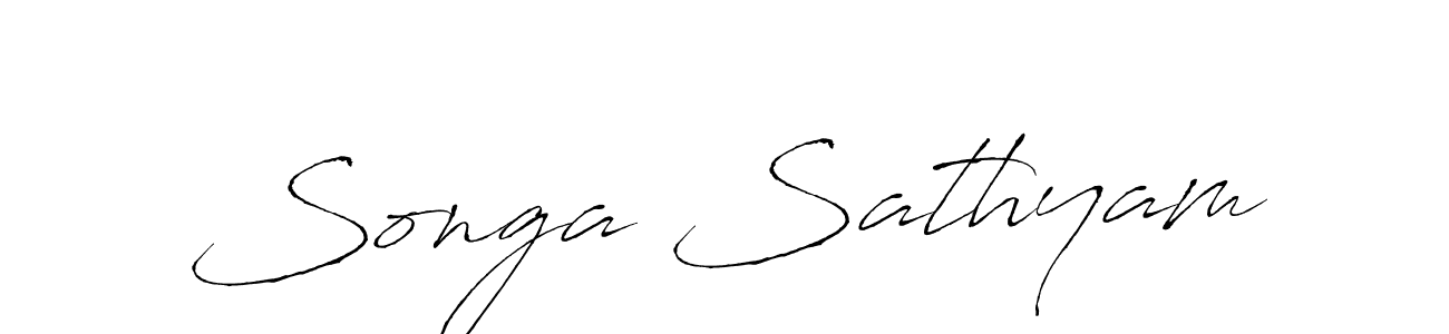 How to make Songa Sathyam name signature. Use Antro_Vectra style for creating short signs online. This is the latest handwritten sign. Songa Sathyam signature style 6 images and pictures png