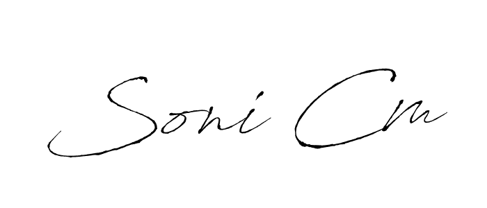 Use a signature maker to create a handwritten signature online. With this signature software, you can design (Antro_Vectra) your own signature for name Soni Cm. Soni Cm signature style 6 images and pictures png