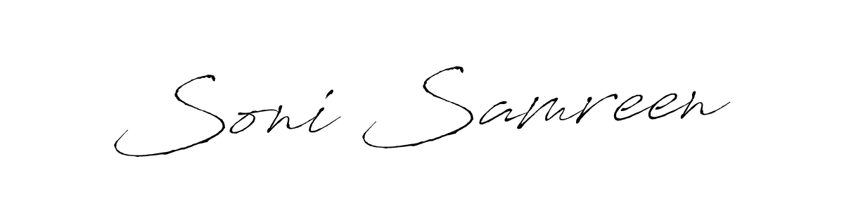 Make a short Soni Samreen signature style. Manage your documents anywhere anytime using Antro_Vectra. Create and add eSignatures, submit forms, share and send files easily. Soni Samreen signature style 6 images and pictures png