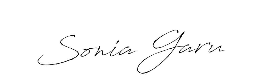 How to make Sonia Garu name signature. Use Antro_Vectra style for creating short signs online. This is the latest handwritten sign. Sonia Garu signature style 6 images and pictures png