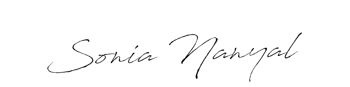 You should practise on your own different ways (Antro_Vectra) to write your name (Sonia Nanyal) in signature. don't let someone else do it for you. Sonia Nanyal signature style 6 images and pictures png