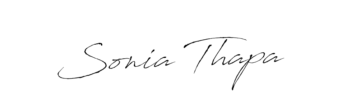 You should practise on your own different ways (Antro_Vectra) to write your name (Sonia Thapa) in signature. don't let someone else do it for you. Sonia Thapa signature style 6 images and pictures png