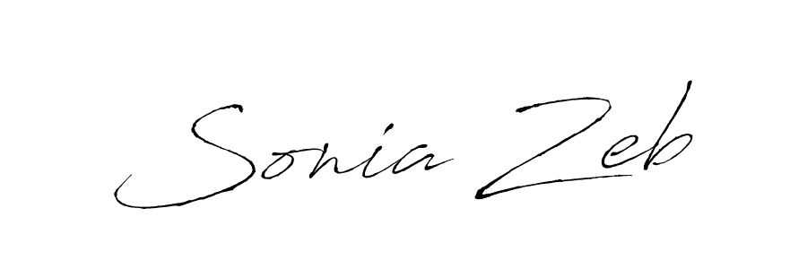 How to make Sonia Zeb name signature. Use Antro_Vectra style for creating short signs online. This is the latest handwritten sign. Sonia Zeb signature style 6 images and pictures png