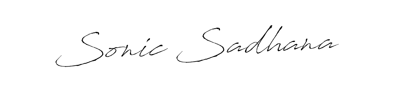 Create a beautiful signature design for name Sonic Sadhana. With this signature (Antro_Vectra) fonts, you can make a handwritten signature for free. Sonic Sadhana signature style 6 images and pictures png