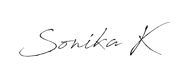 Antro_Vectra is a professional signature style that is perfect for those who want to add a touch of class to their signature. It is also a great choice for those who want to make their signature more unique. Get Sonika K name to fancy signature for free. Sonika K signature style 6 images and pictures png