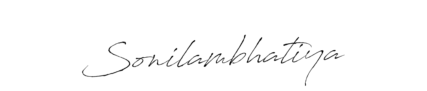 Make a beautiful signature design for name Sonilambhatiya. With this signature (Antro_Vectra) style, you can create a handwritten signature for free. Sonilambhatiya signature style 6 images and pictures png