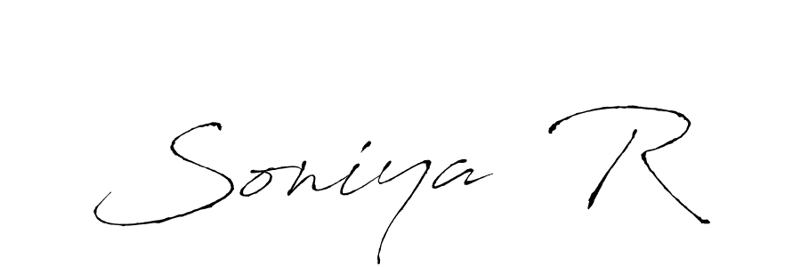 Create a beautiful signature design for name Soniya  R. With this signature (Antro_Vectra) fonts, you can make a handwritten signature for free. Soniya  R signature style 6 images and pictures png