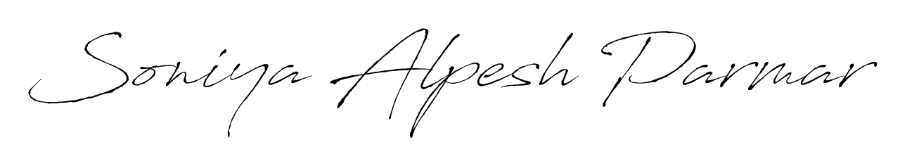 The Antro_Vectra lettering style adds unique flourish to name Soniya Alpesh Parmar. Stand out with a custom digital autograph made in seconds. Soniya Alpesh Parmar signature style 6 images and pictures png