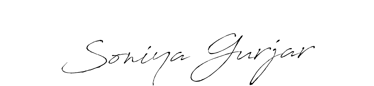 Create a beautiful signature design for name Soniya Gurjar. With this signature (Antro_Vectra) fonts, you can make a handwritten signature for free. Soniya Gurjar signature style 6 images and pictures png