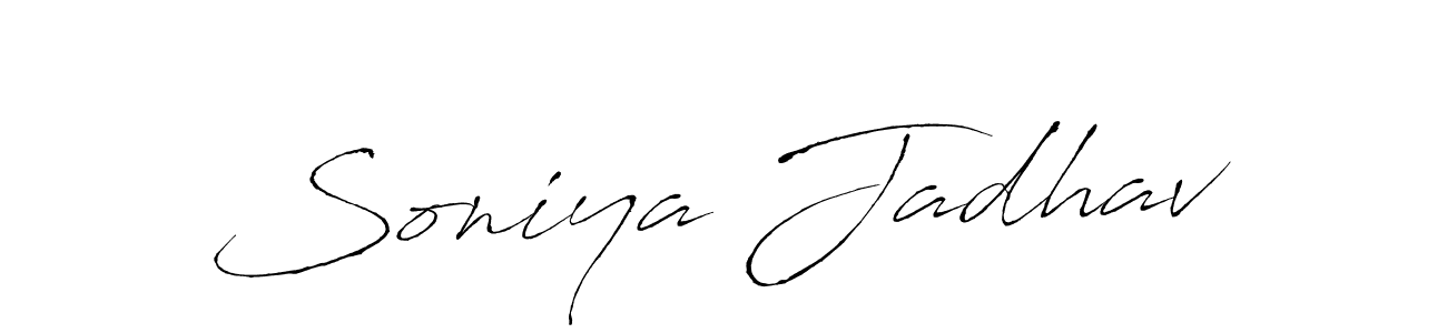 Design your own signature with our free online signature maker. With this signature software, you can create a handwritten (Antro_Vectra) signature for name Soniya Jadhav. Soniya Jadhav signature style 6 images and pictures png