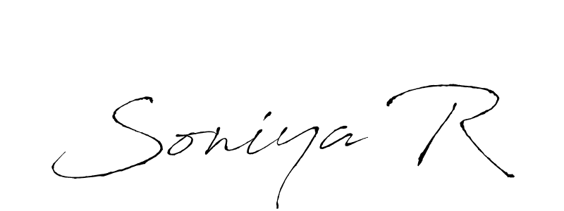 Make a beautiful signature design for name Soniya R. With this signature (Antro_Vectra) style, you can create a handwritten signature for free. Soniya R signature style 6 images and pictures png