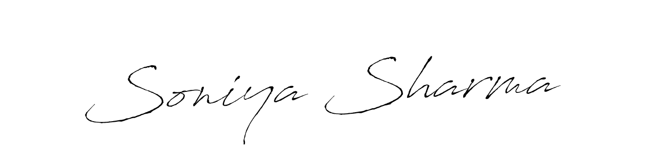 How to make Soniya Sharma signature? Antro_Vectra is a professional autograph style. Create handwritten signature for Soniya Sharma name. Soniya Sharma signature style 6 images and pictures png