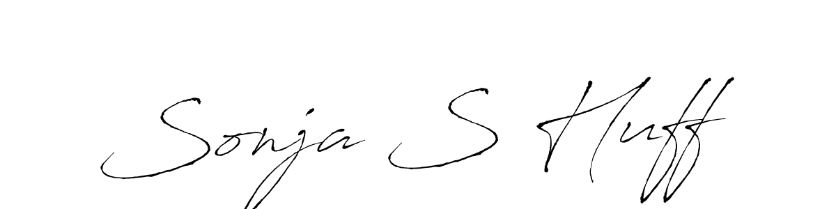 How to make Sonja S Huff name signature. Use Antro_Vectra style for creating short signs online. This is the latest handwritten sign. Sonja S Huff signature style 6 images and pictures png