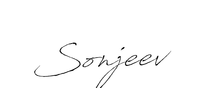 Design your own signature with our free online signature maker. With this signature software, you can create a handwritten (Antro_Vectra) signature for name Sonjeev. Sonjeev signature style 6 images and pictures png