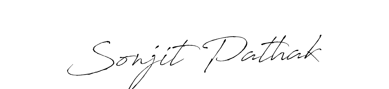 How to make Sonjit Pathak name signature. Use Antro_Vectra style for creating short signs online. This is the latest handwritten sign. Sonjit Pathak signature style 6 images and pictures png