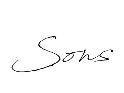 You should practise on your own different ways (Antro_Vectra) to write your name (Sons) in signature. don't let someone else do it for you. Sons signature style 6 images and pictures png