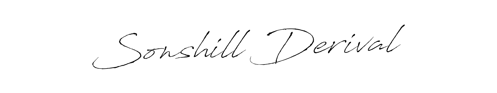 Make a beautiful signature design for name Sonshill Derival. With this signature (Antro_Vectra) style, you can create a handwritten signature for free. Sonshill Derival signature style 6 images and pictures png